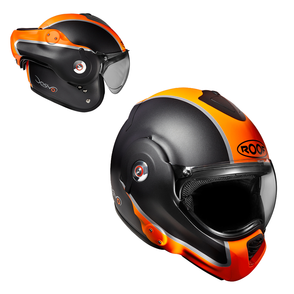 Moto přilba ROOF Desmo Flash Mat P/J  oranžová  XXL (63-64) - oranžová