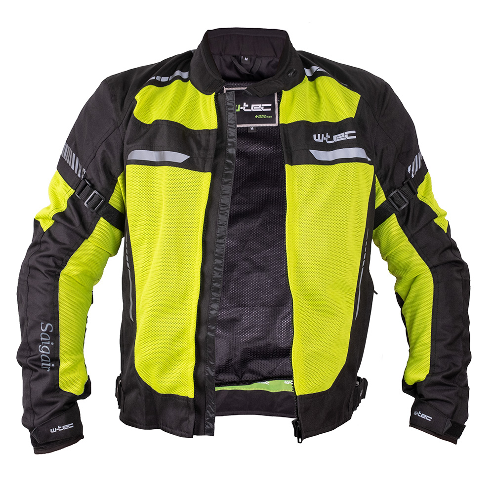 Pánská letní moto bunda W-TEC Saigair Fluo Yellow-Gray XXL - Obrázek 5