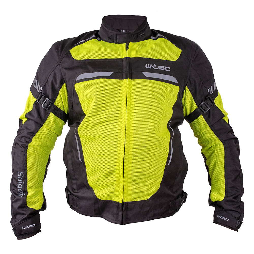 Pánská letní moto bunda W-TEC Saigair Fluo Yellow-Black - 3XL