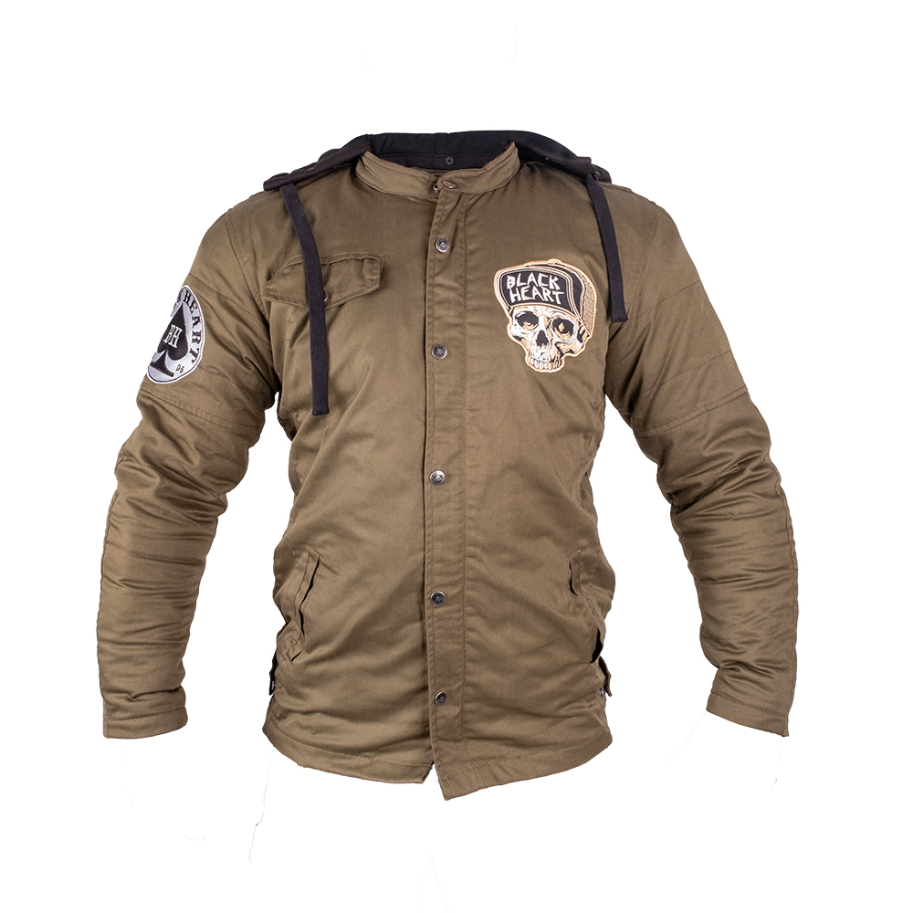 Pánská bunda W-TEC Black Heart Hat Skull Jacket s aramidem khaki - 5XL