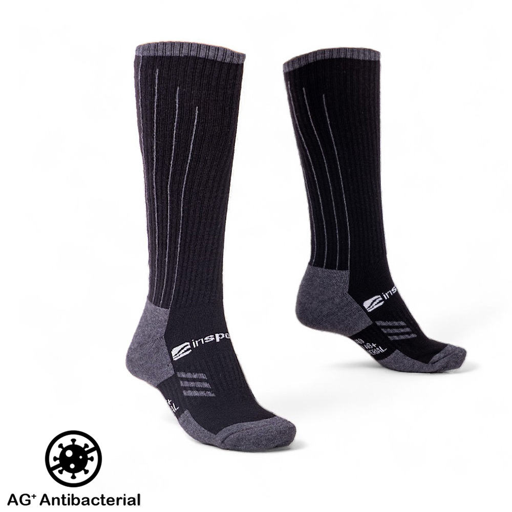 Merino podkolenky inSPORTline Meritic Ski AG+ antibakteriální černo-šedá 35-38