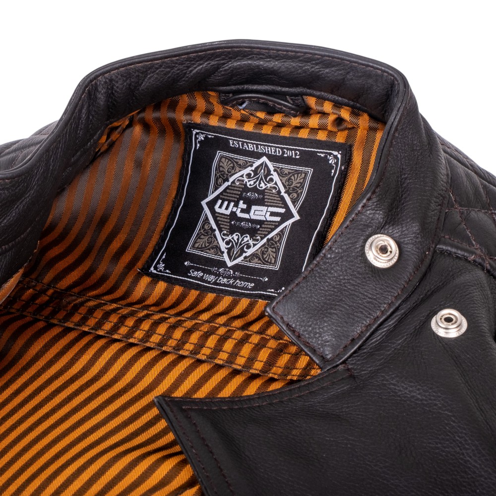 Dámská kožená bunda W-TEC Mantura tmavě hnědá M rozšířená - Obrázek 7