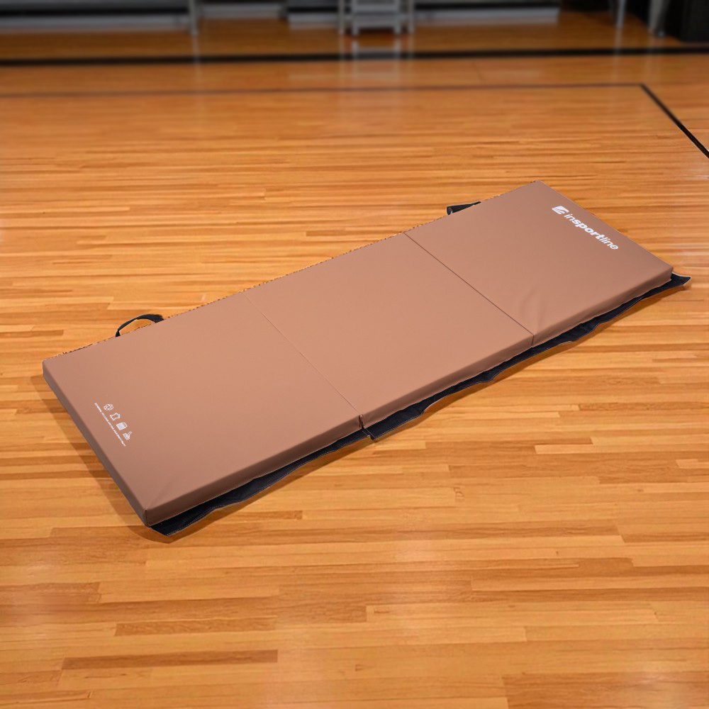 Skládací gymnastická žíněnka inSPORTline Trifold 180x60x5 cm hnědá - Obrázek 6