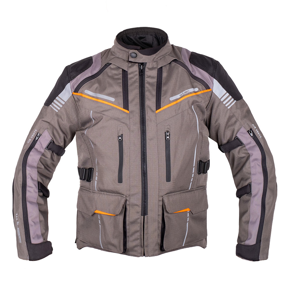 Touringová moto bunda W-TEC Smackton  S  šedo-oranžová