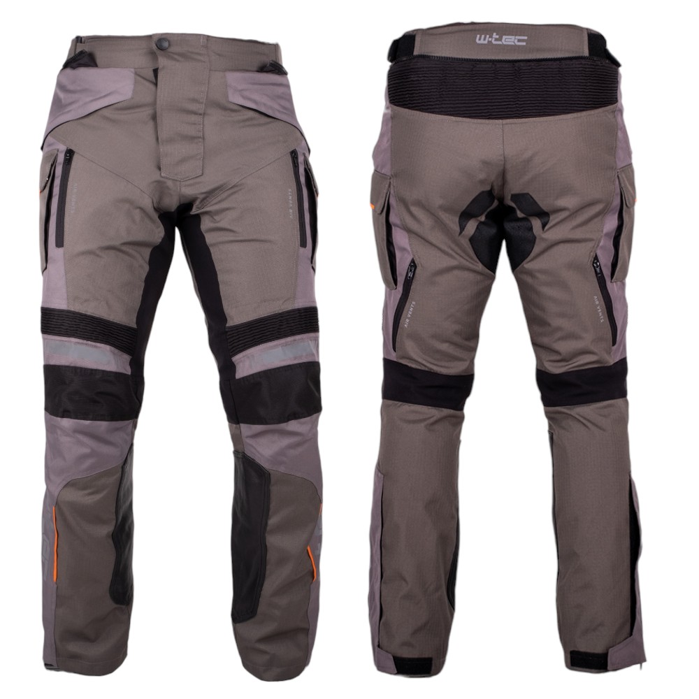 Moto kalhoty W-TEC Smackton šedo-oranžová XL rozšířená