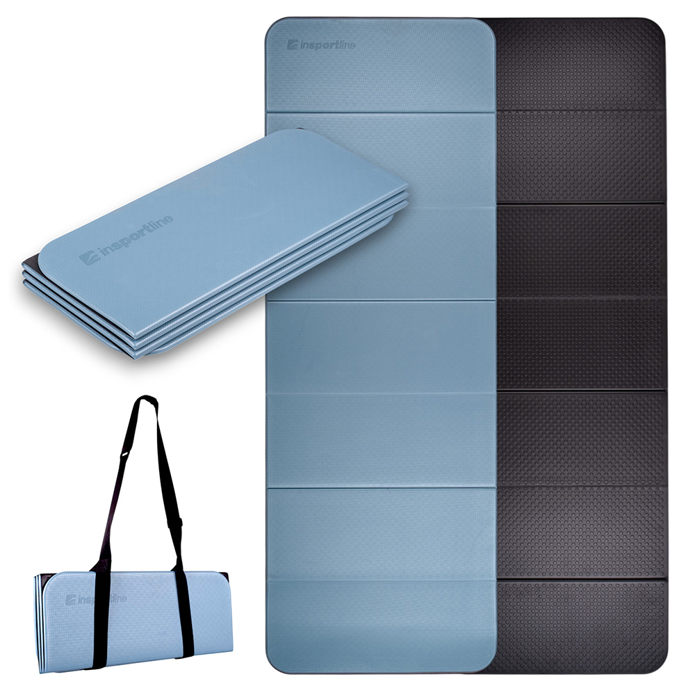 Skládací podložka na cvičení inSPORTline Misette 180x61x0,8 cm modro-černá