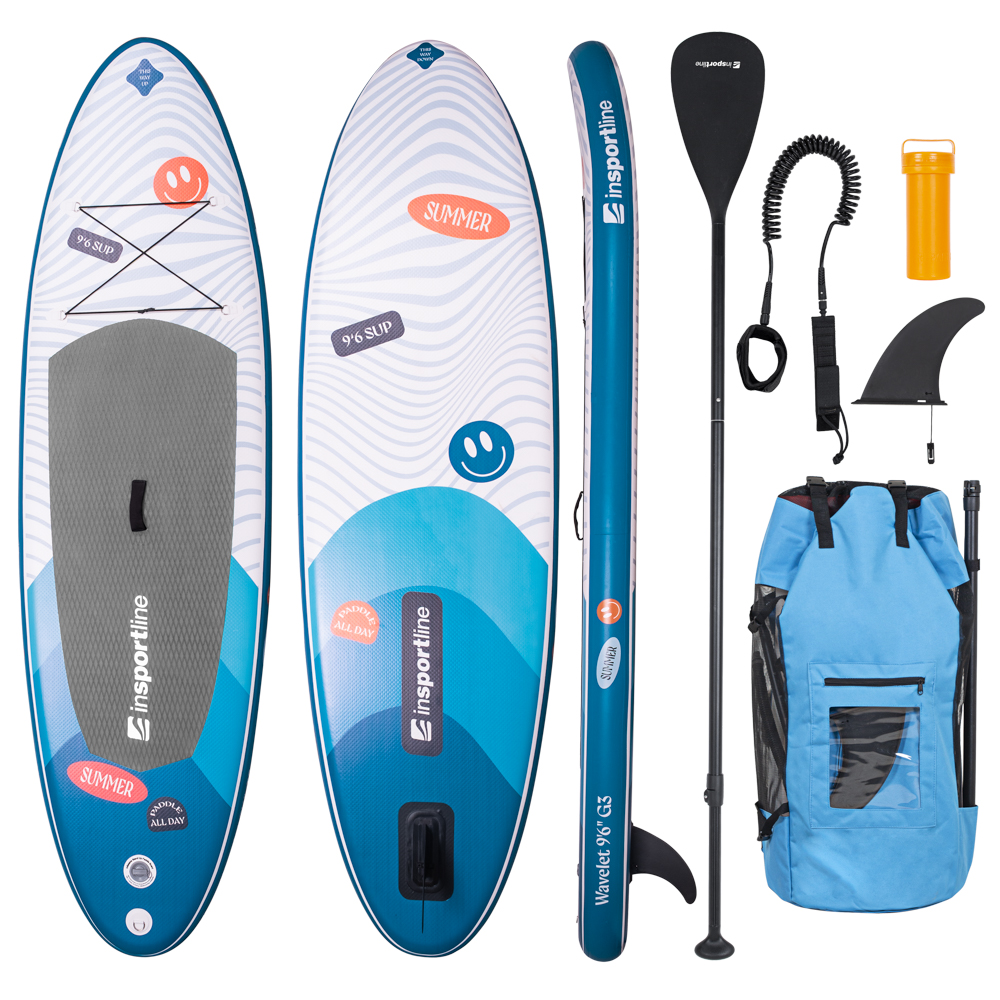 Paddleboard s příslušenstvím inSPORTline Wavelet 9'6" modrá