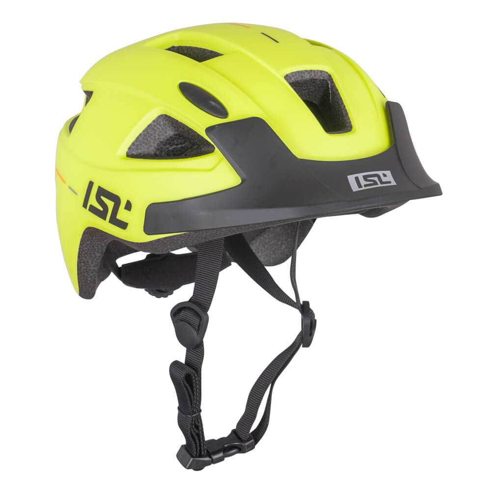 Dětská cyklo přilba s LED světlem ISL Lumiro Neon Yellow S (51-56)