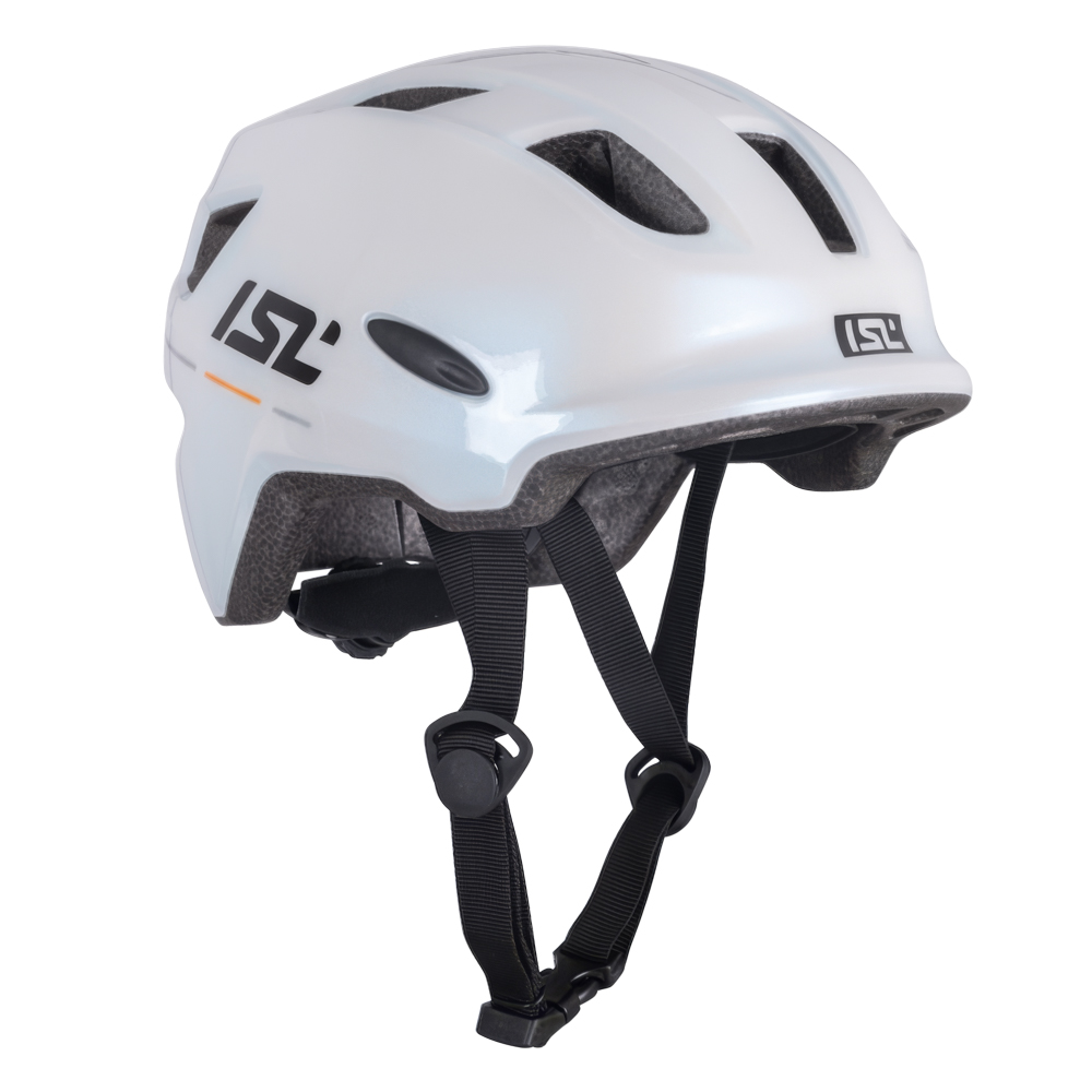 Dětská cyklo přilba s LED světlem ISL Lumitto Pearl White XS (45-51)