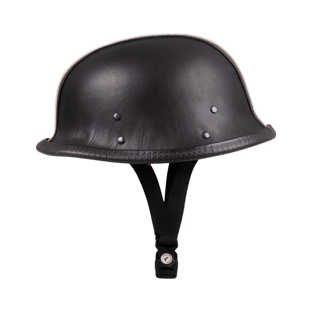 Retro otevřená moto helma Sodager Stripes černá s oranžovým a béžovým pruhem XXL (63-64) - Obrázek 3