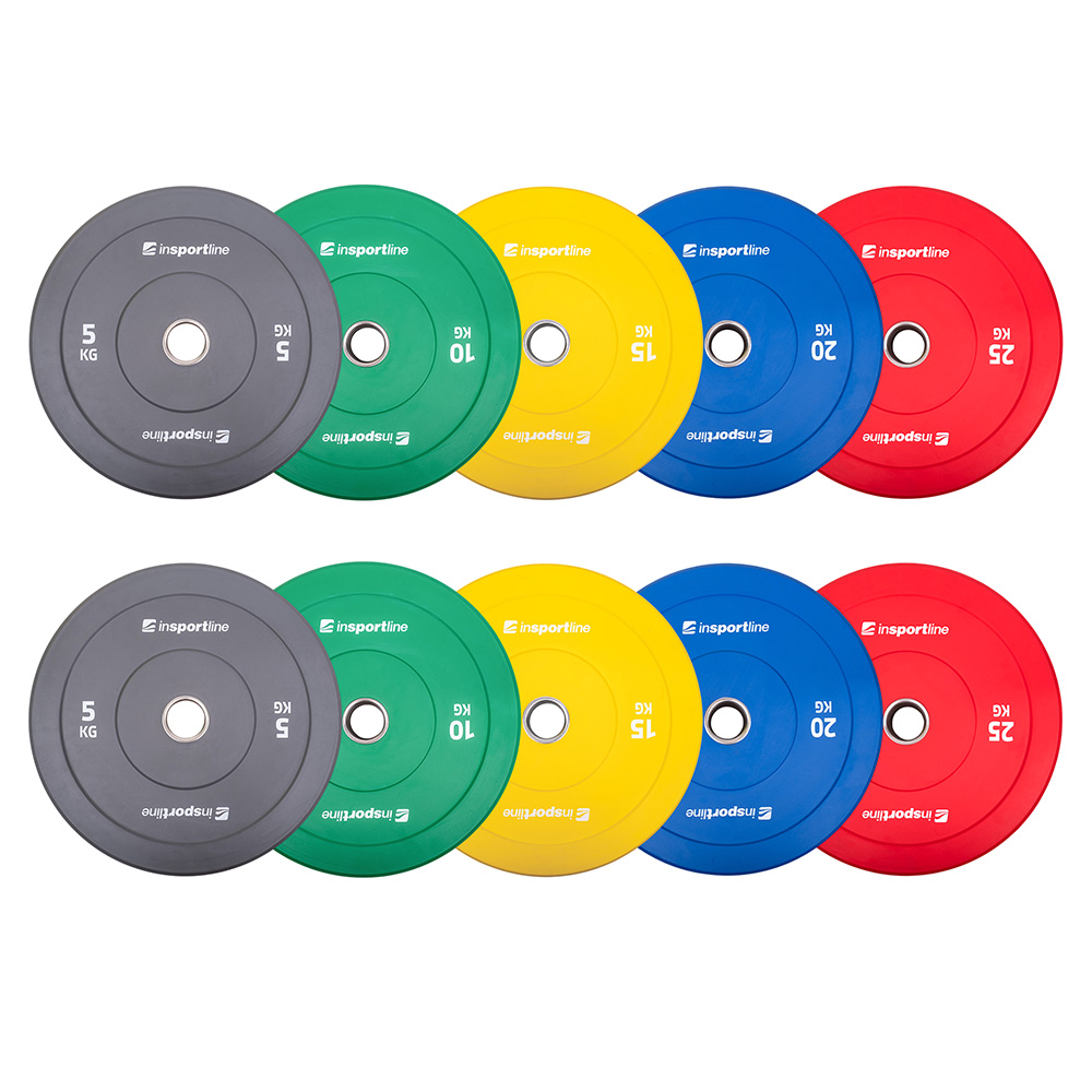 Sada 2x5ks gumových kotoučů inSPORTline Bumper Plate Go 2x 5-25 kg 50 mm