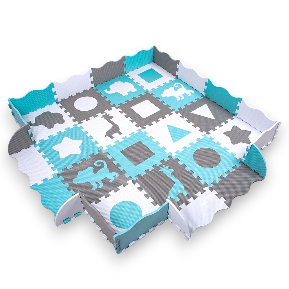 Pěnové puzzle s ohrádkou inSPORTline Smarfino 30x30x1 cm, 36ks