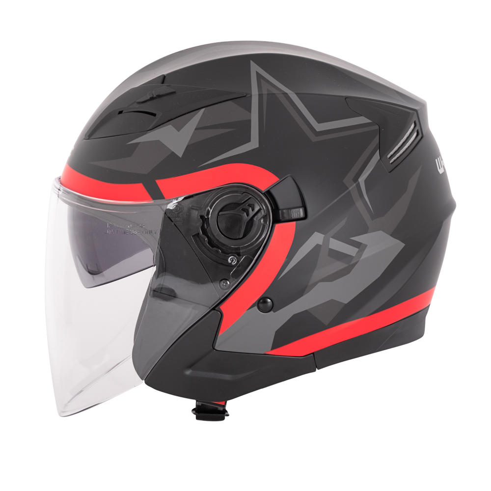 Otevřená přilba W-TEC Barcela Vermella černo-šedo-červená M (57-58) - Obrázek 2