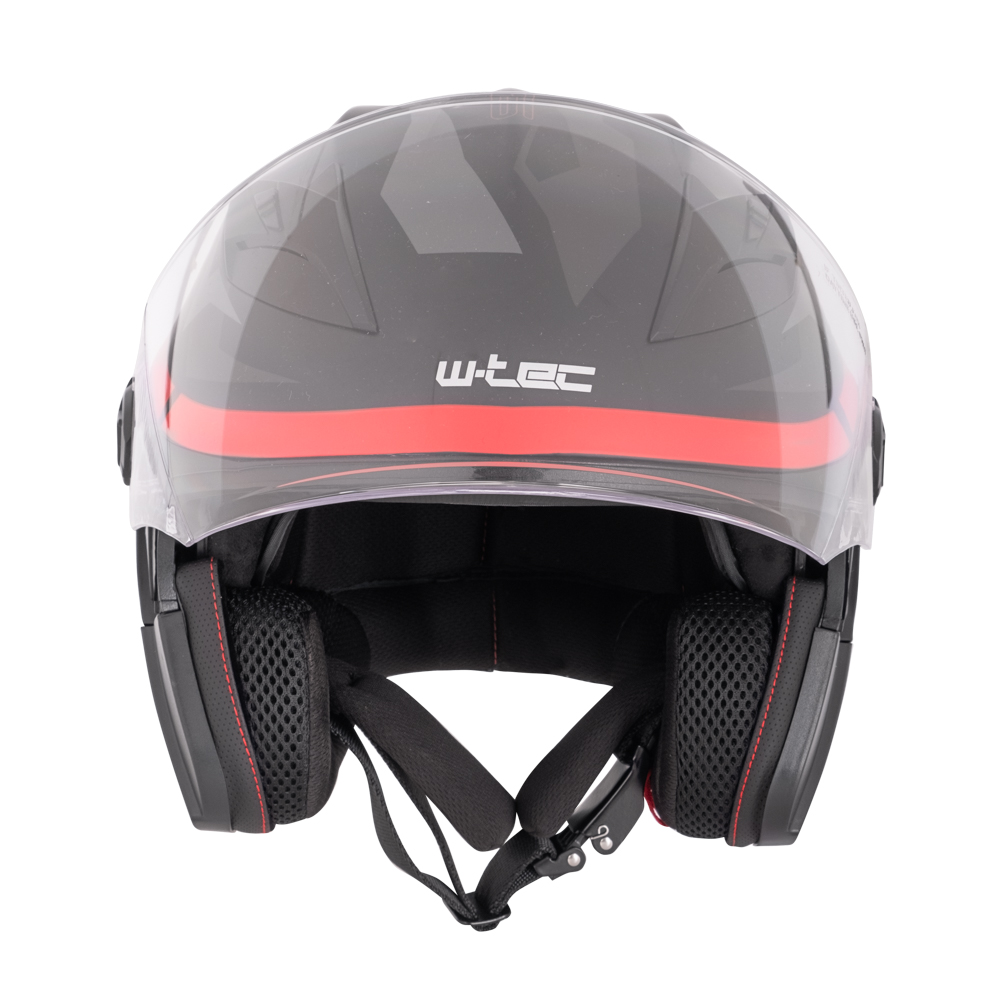 Otevřená přilba W-TEC Barcela Vermella černo-šedo-červená M (57-58) - Obrázek 3