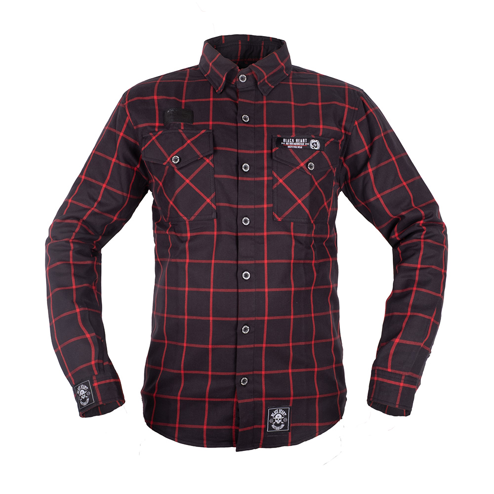 Košile W-TEC Black Heart Respector  černá s červeným pruhem  M