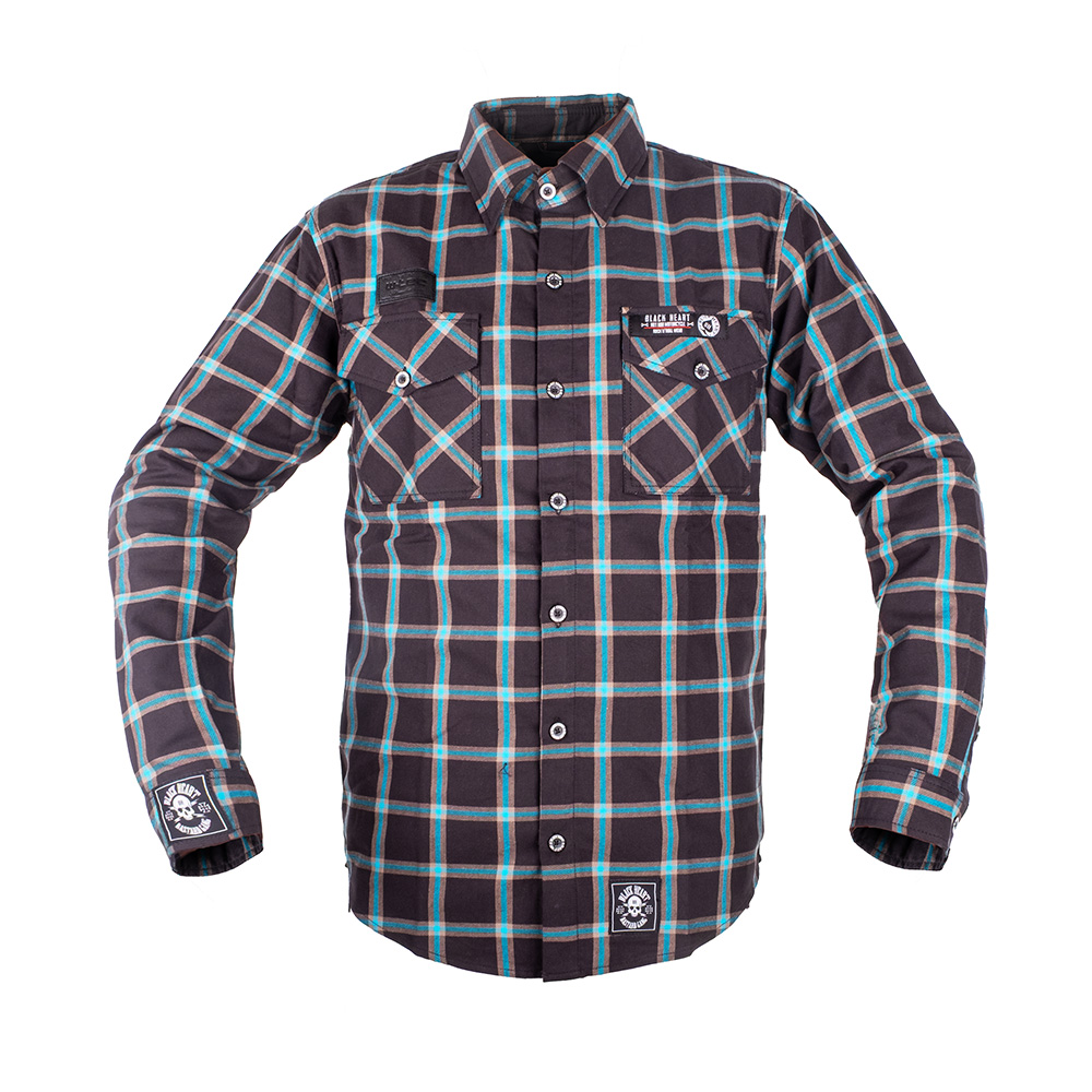 Košile W-TEC Black Heart Respector  černá s modrým pruhem  3XL