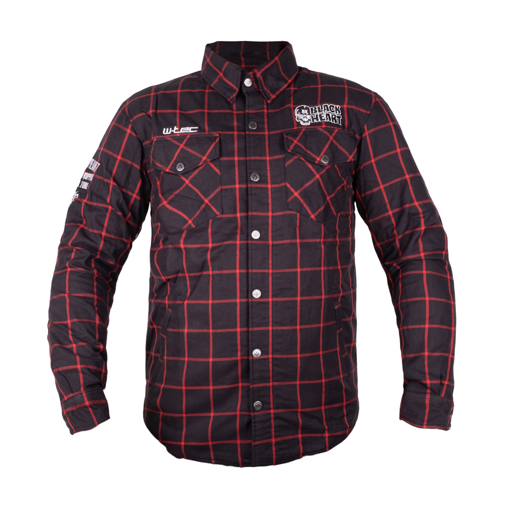 Moto košile W-TEC Black Heart Rattlesneak  černá s červeným pruhem  M