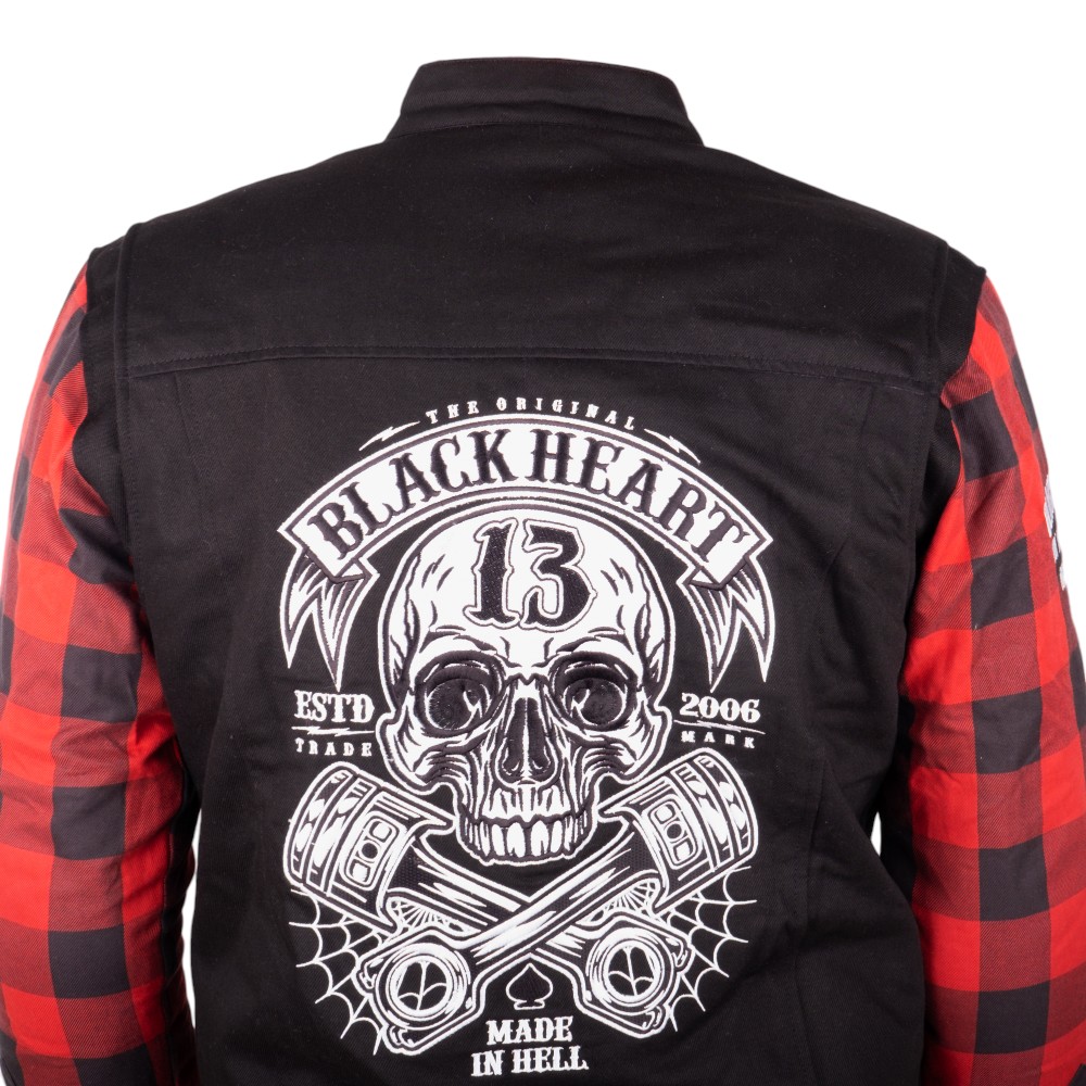 Bunda na chopper W-TEC Black Heart Ruffster černo-červená 3XL - Obrázek 3