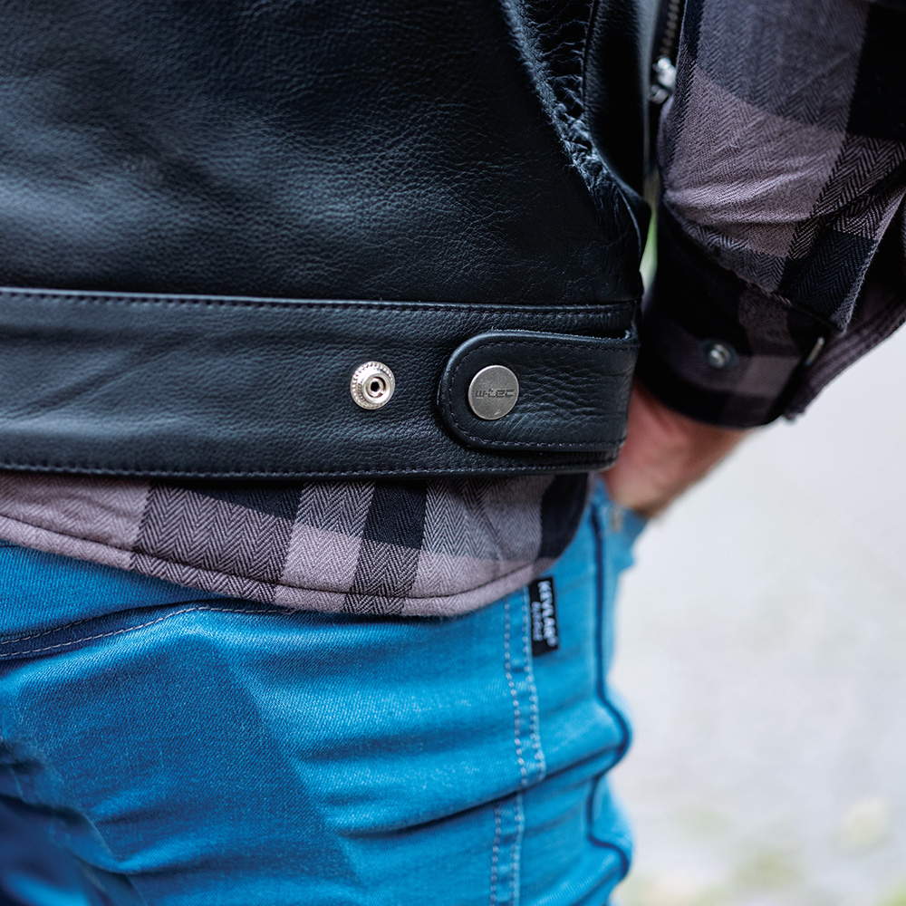Kožená moto vesta W-TEC Delasola černá XL (obrázek 8)
