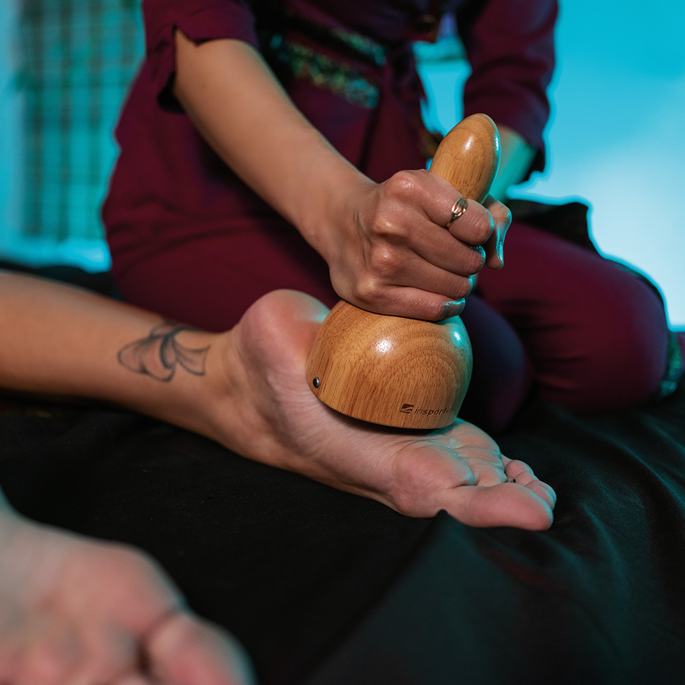 Dřevěná masážní baňka s válečkem 2v1 inSPORTline Vitmar 100 - Obrázek 3