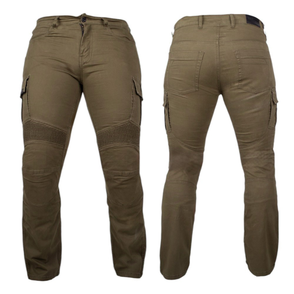 Moto jeansy W-TEC Wallbridge Olive olivově zelená 40/32 - Obrázek 4