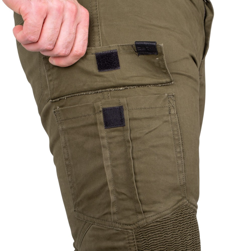 Moto jeansy W-TEC Wallbridge Olive olivově zelená 40/32 - Obrázek 7