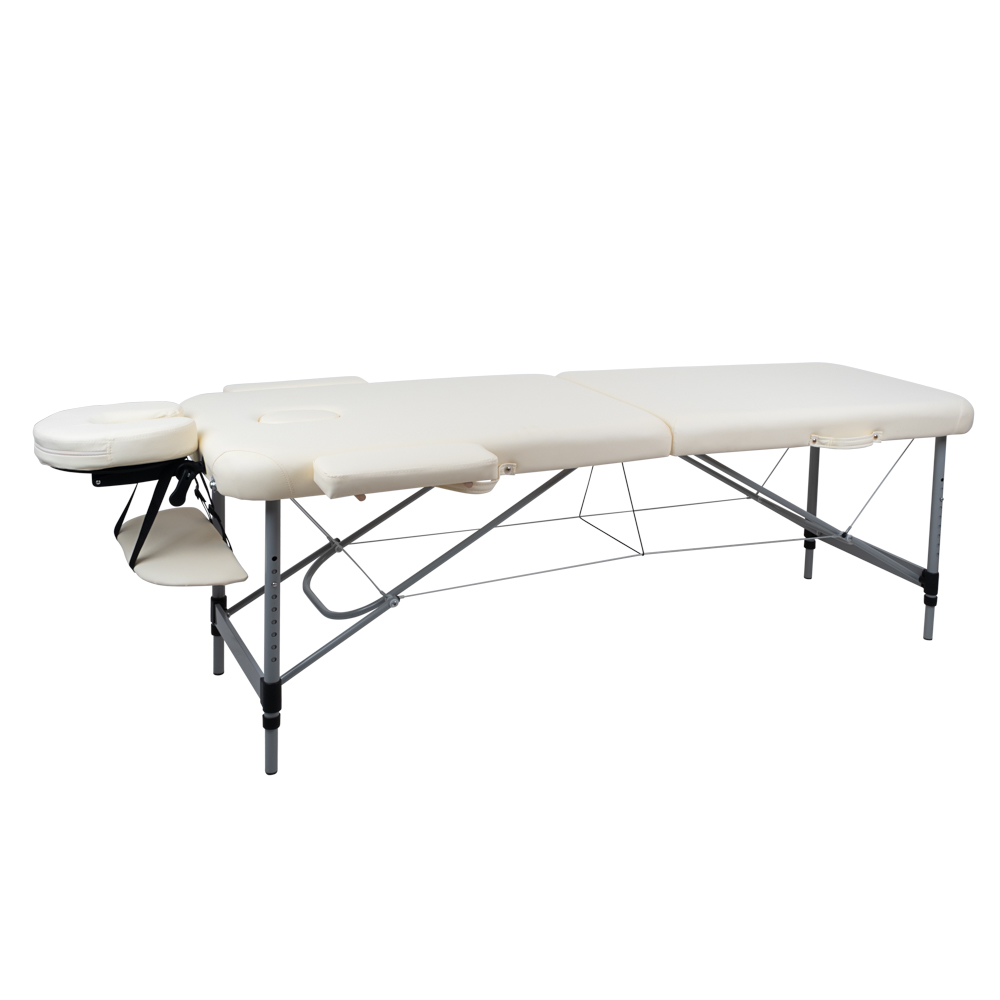 Masérské lehátko inSPORTline Morrani 186x60x62,5-85,5 cm 2-dílné hliníkové krémová (obrázek 5)