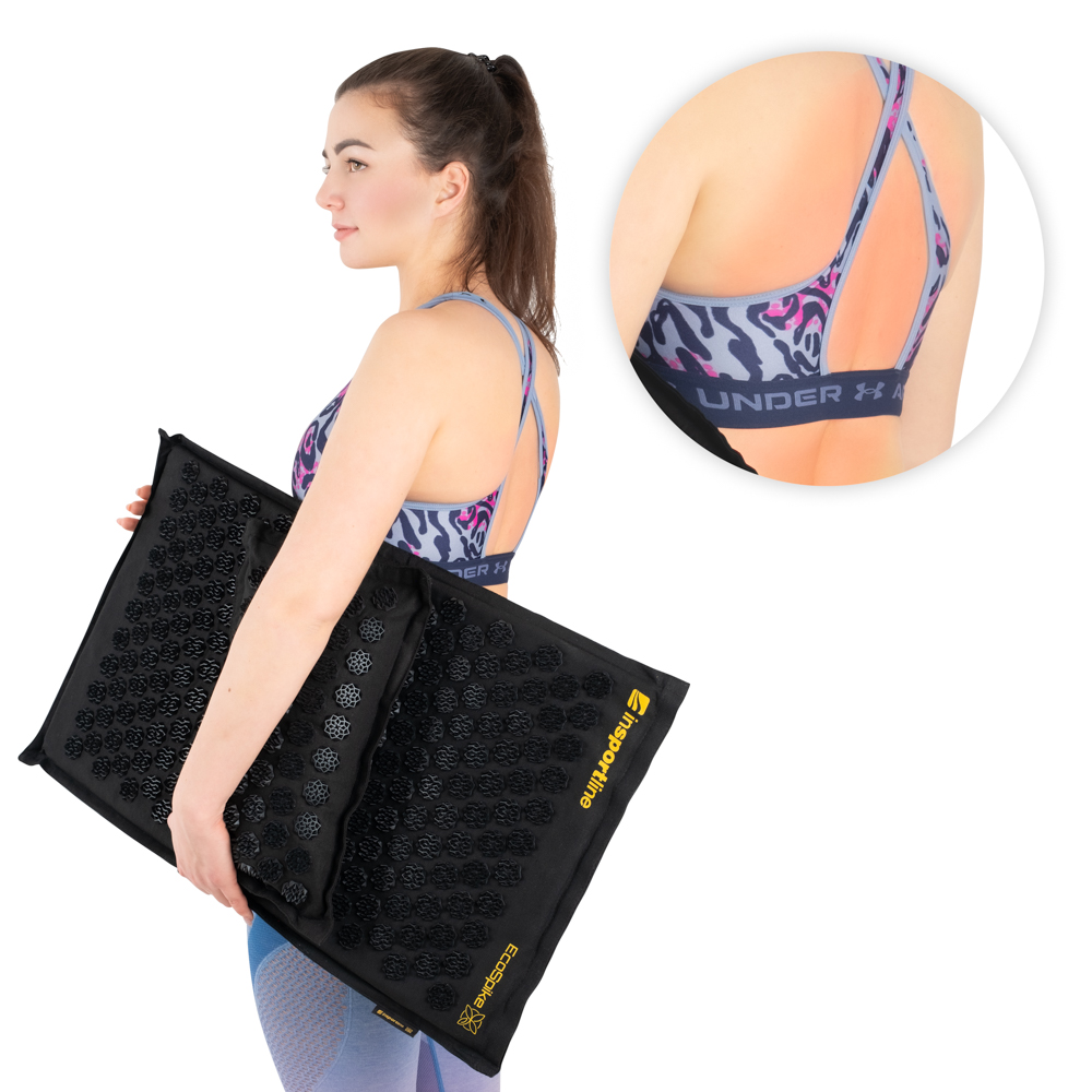 Akupresurní podložka a polštář inSPORTline EcoSpike černá - Obrázek 6