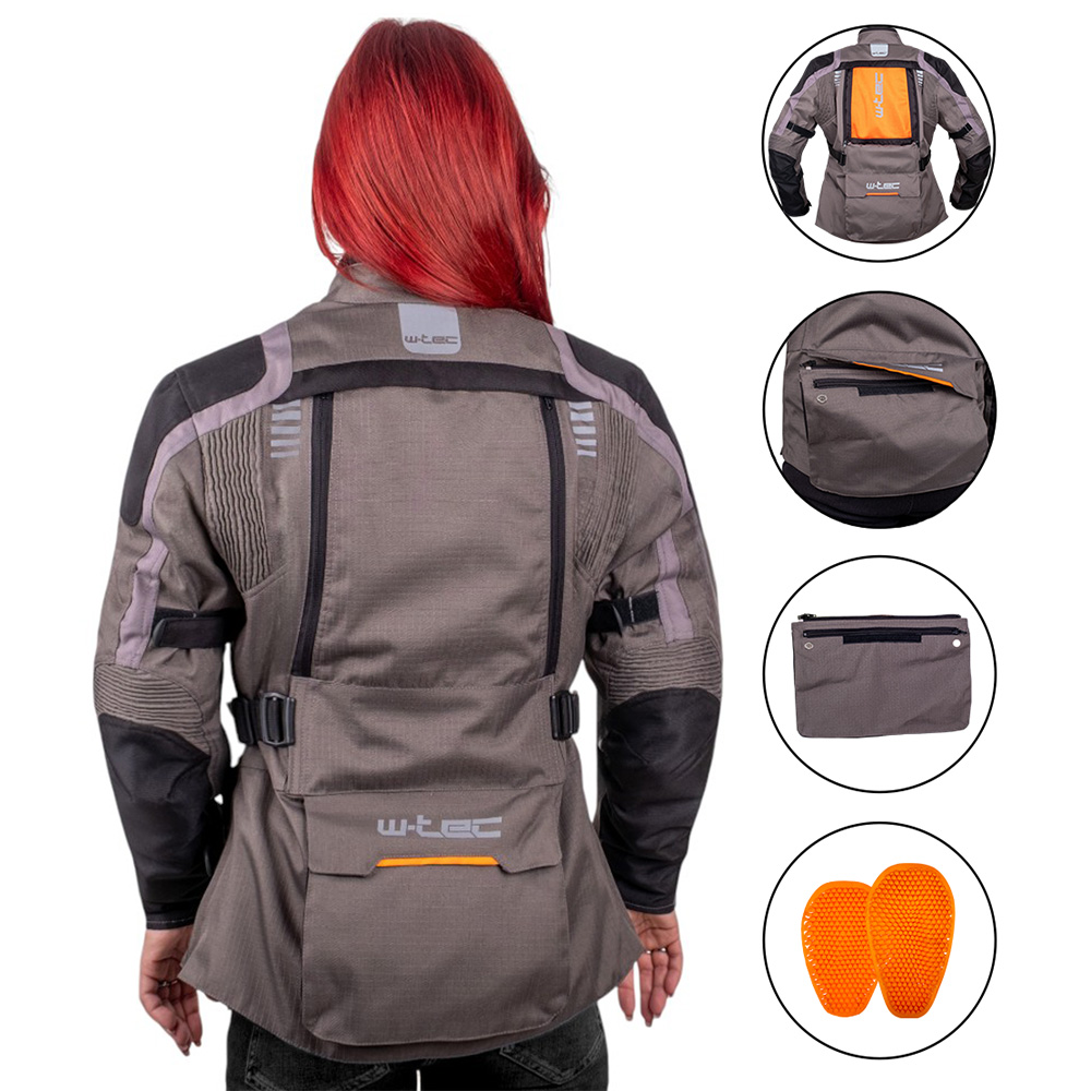 Dámská touringová moto bunda W-TEC Smackton Lady šedo-oranžová M rozšířená - Obrázek 3