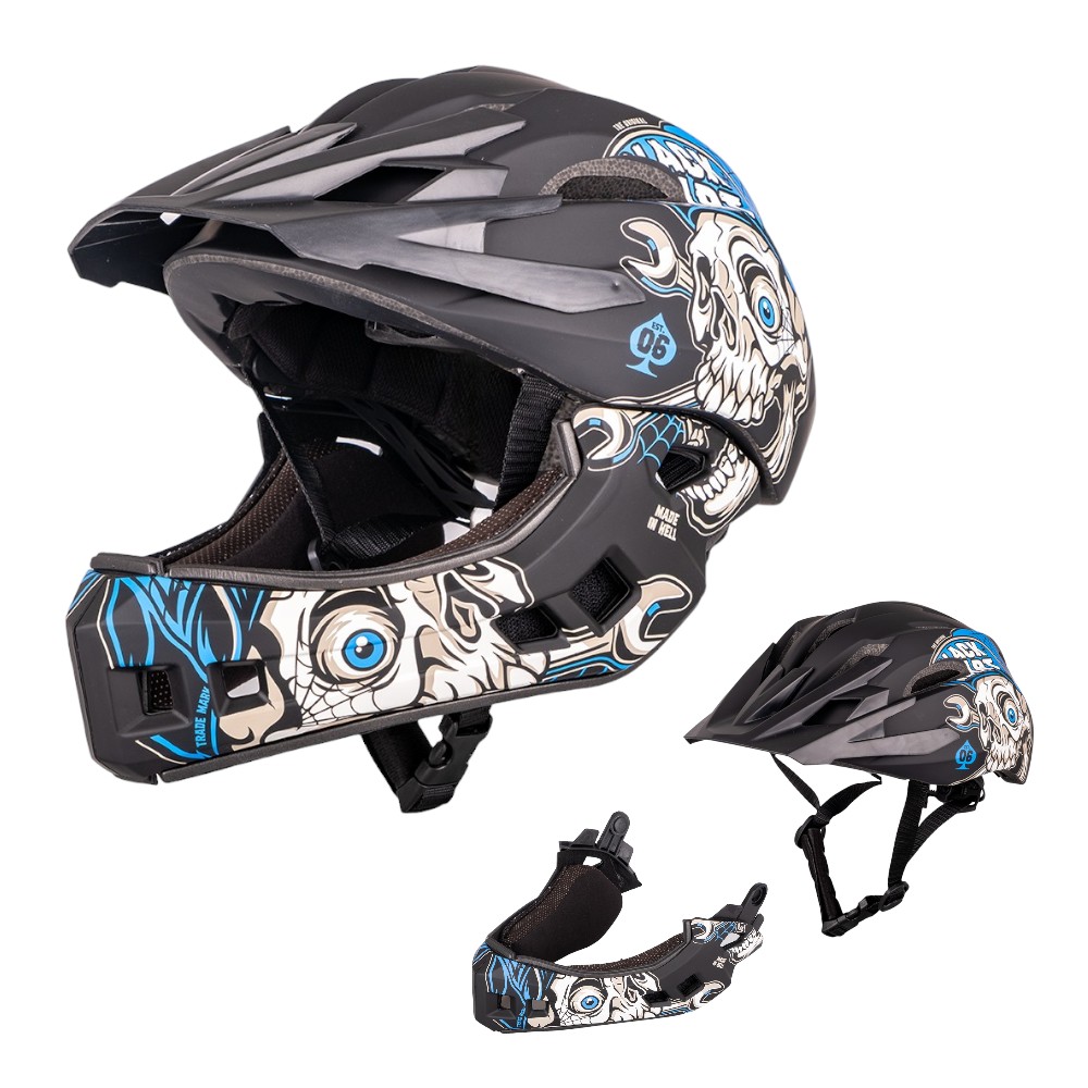 Dětská downhill přilba W-TEC Delgada  Black Heart Mechanic  XS (48-52)