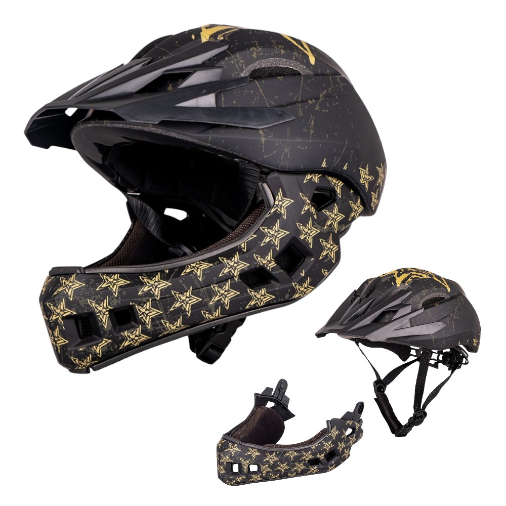 Dětská downhill přilba W-TEC Delgada  Golden Stars  XS (48-52)