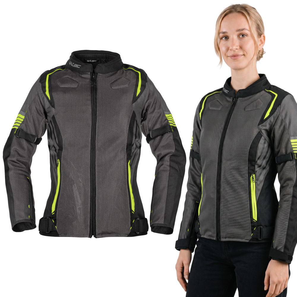 Dámská letní moto bunda W-TEC Jelsa šedá-fluo S