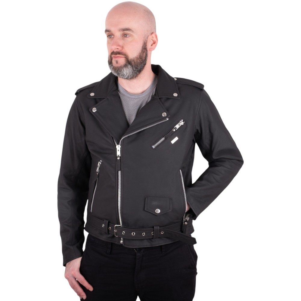 Pánská kožená bunda W-TEC Brineo matně černá XL rozšířená - Obrázek 6