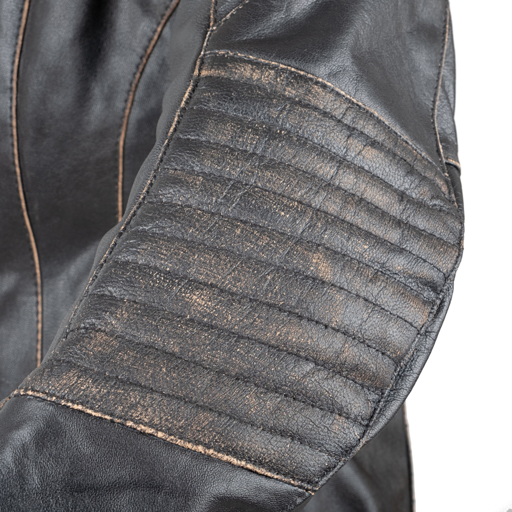 Dámská kožená moto bunda W-TEC Lecia hnědá S (obrázek 8)