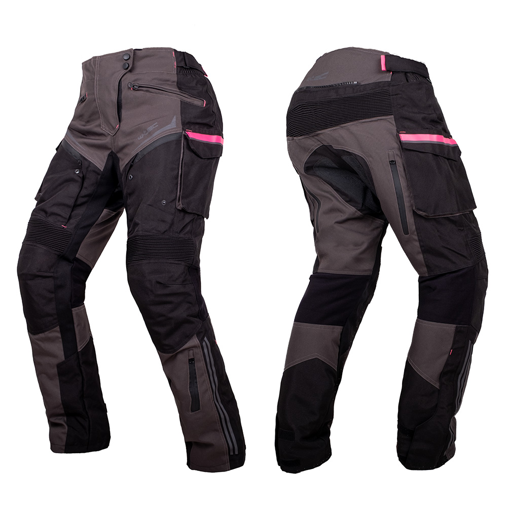 Dámské moto kalhoty W-TEC Barbata černo-šedo-růžová XS