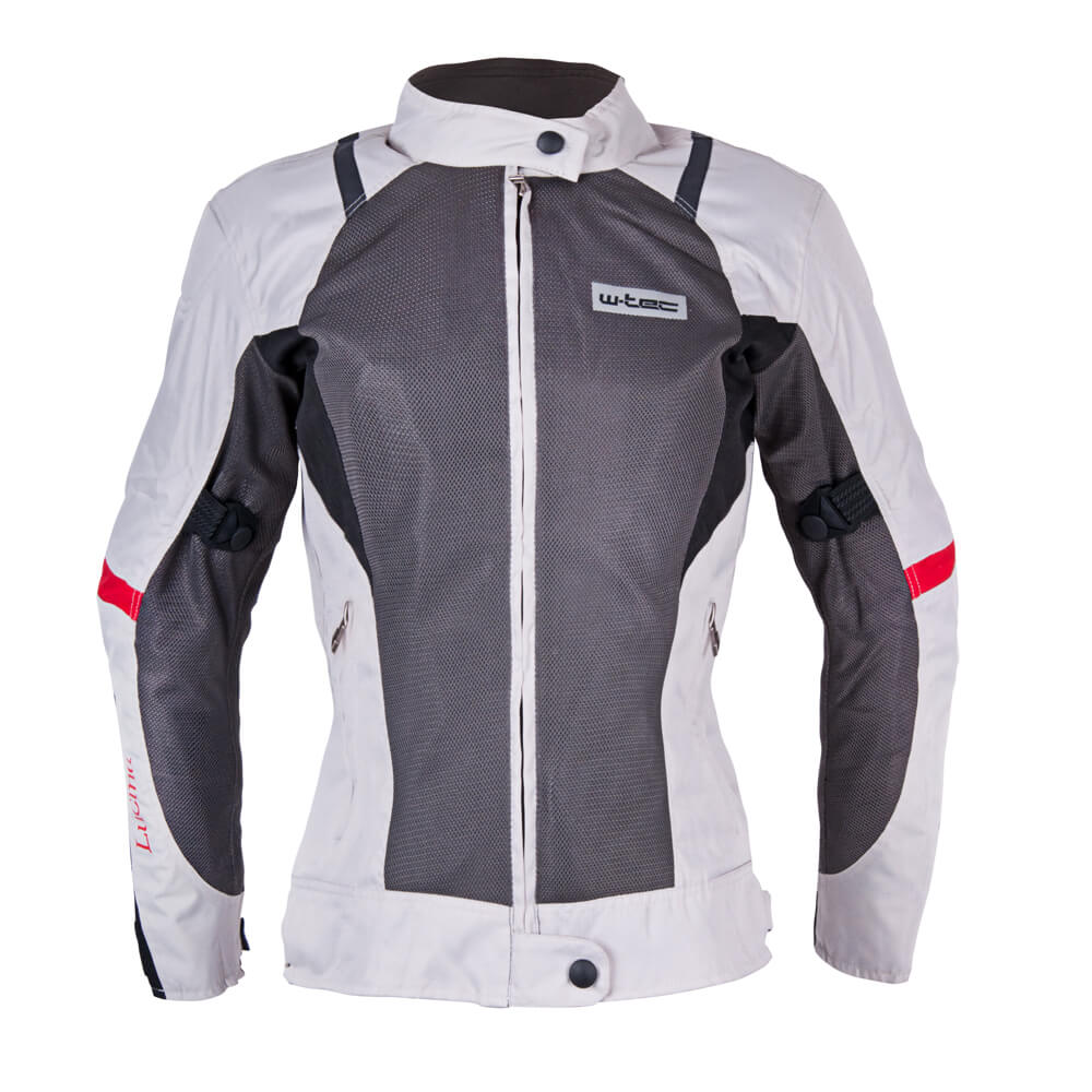 Dámská moto bunda W-TEC Lucina šedá-krémově bílá - 3XL