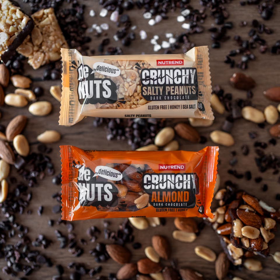 Tyčinka Nutrend DeNuts Crunchy 40g slané arašídy v hořké čokoládě - Obrázek 3