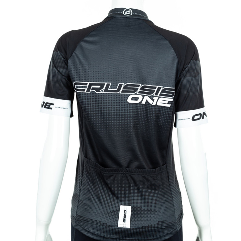 Dámský cyklistický dres s krátkým rukávem Crussis ONE CSW-059 černá/bílá L