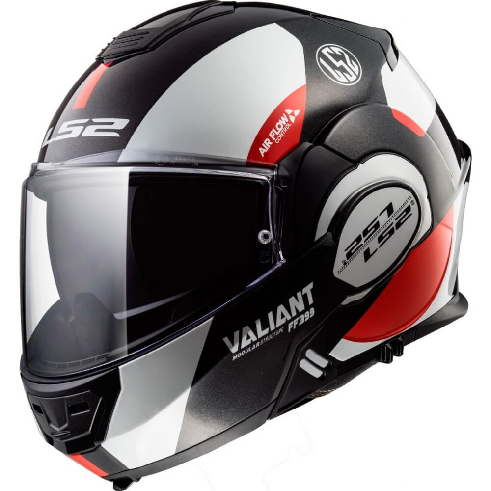 Výklopná přilba LS2 FF399 Valiant Graphic Avant White Black Red - S (55-56)