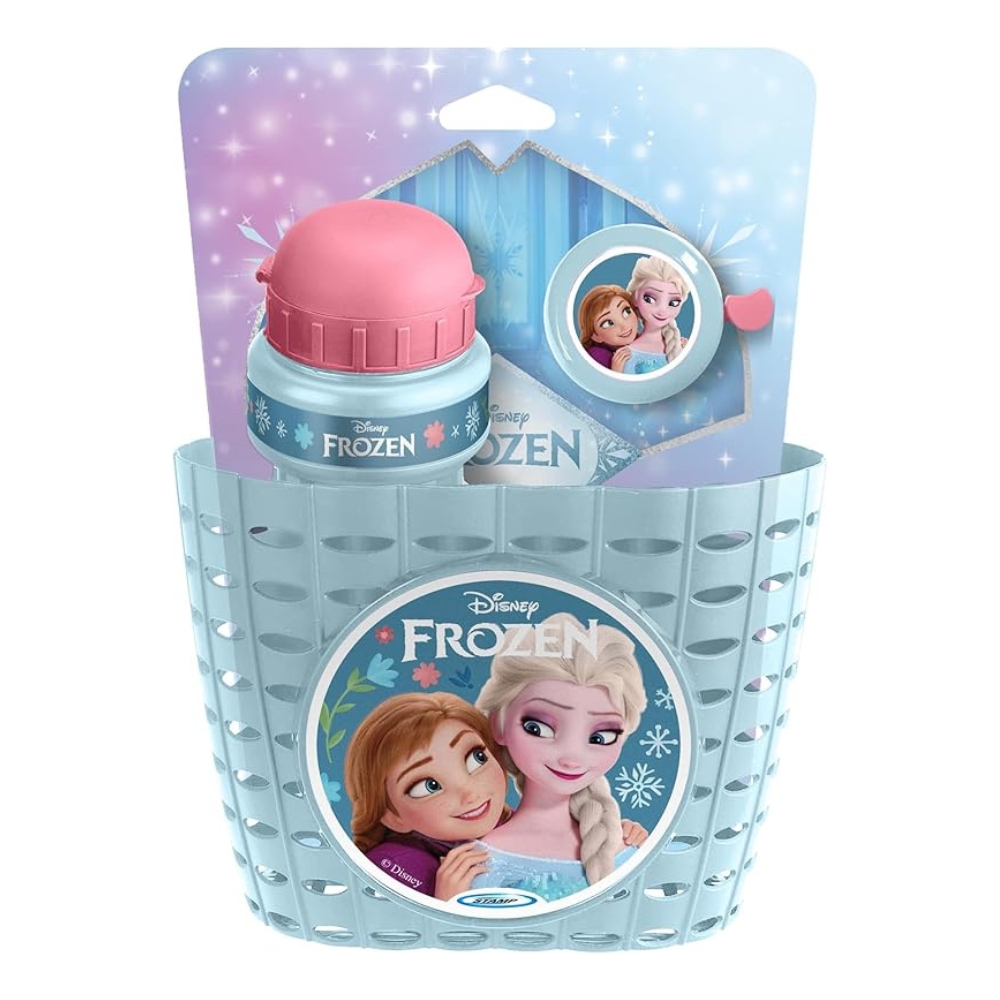 Cyklistická sada Frozen II (košík, láhev, zvonek) - světle modrá (obrázek 3)