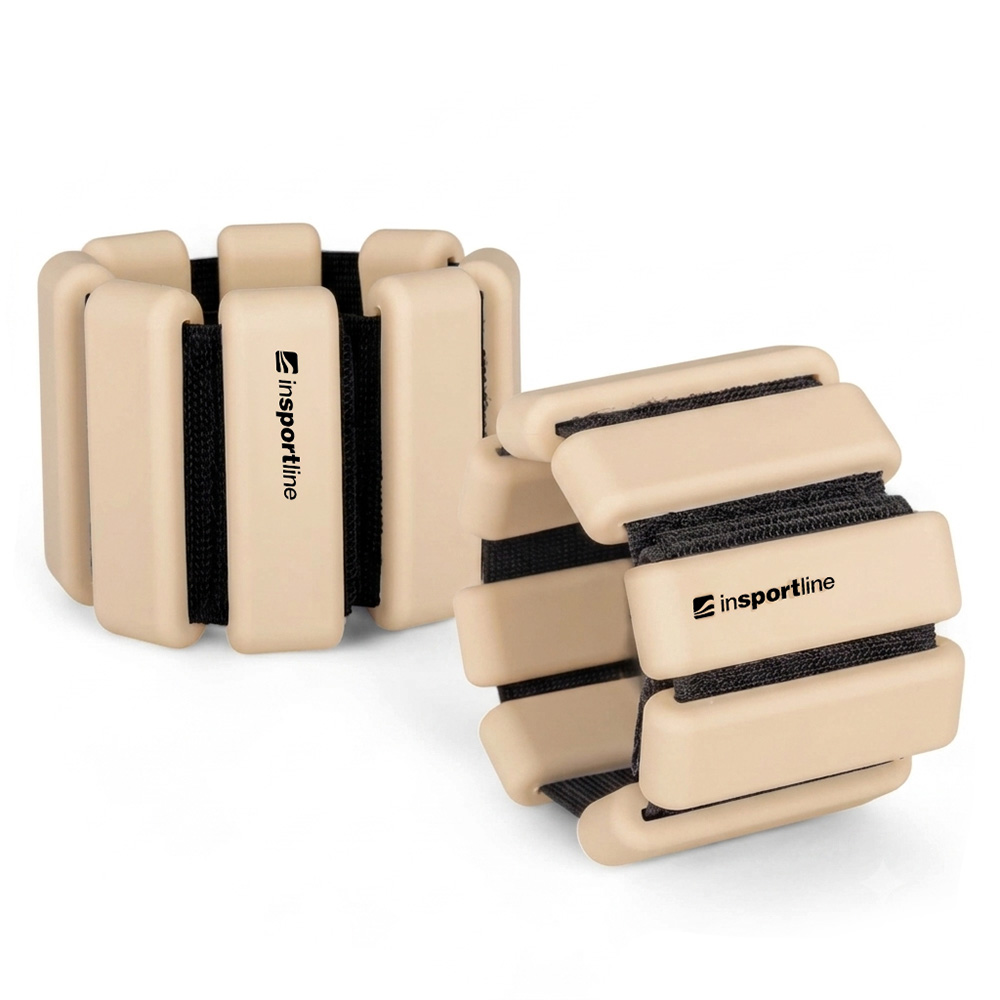 Fitness závaží na kotník a zápěstí inSPORTline Brace 2x0,5 kg béžová