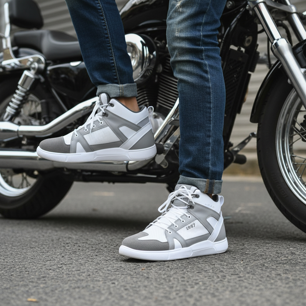 Moto boty W-TEC Arimes bílo-šedá 36