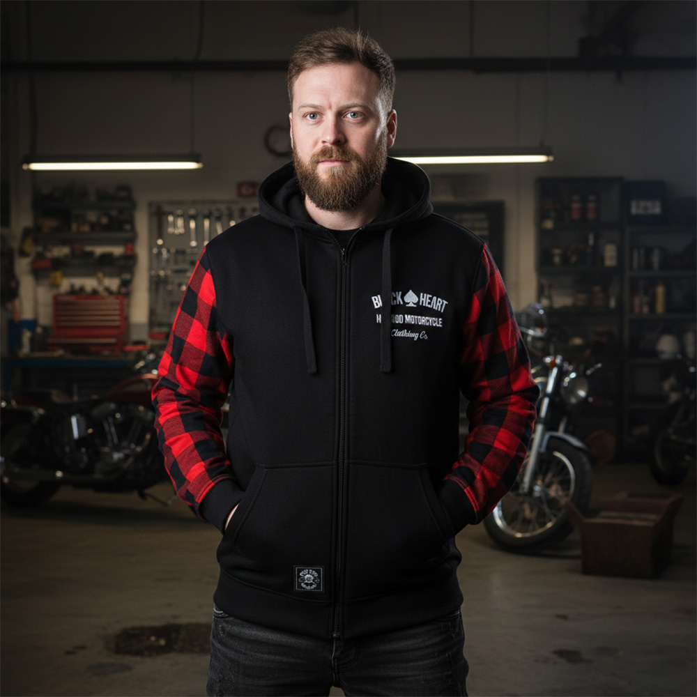 Moto mikina W-TEC Black Heart Ramforge červeno-černá M (obrázek 3)
