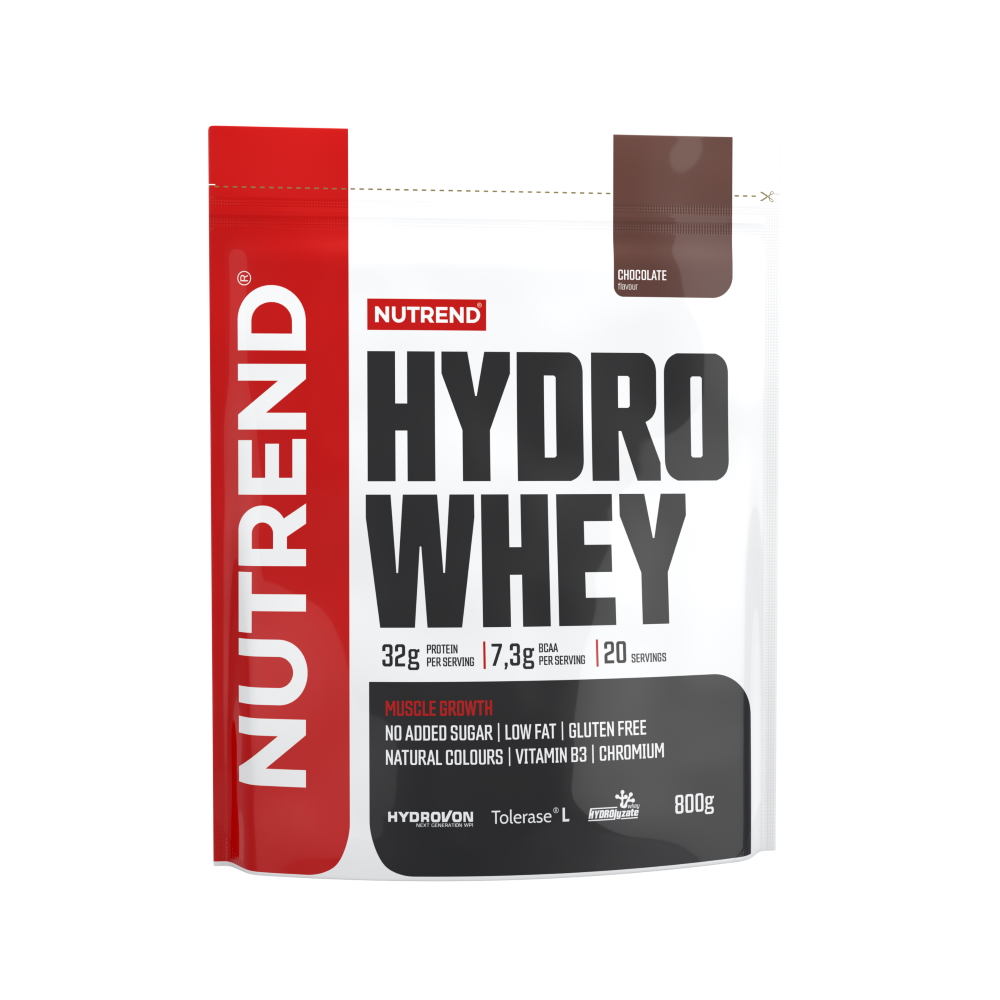 Izolát nativní syrovátkové bílkoviny Nutrend Hydro Whey 800g čokoláda