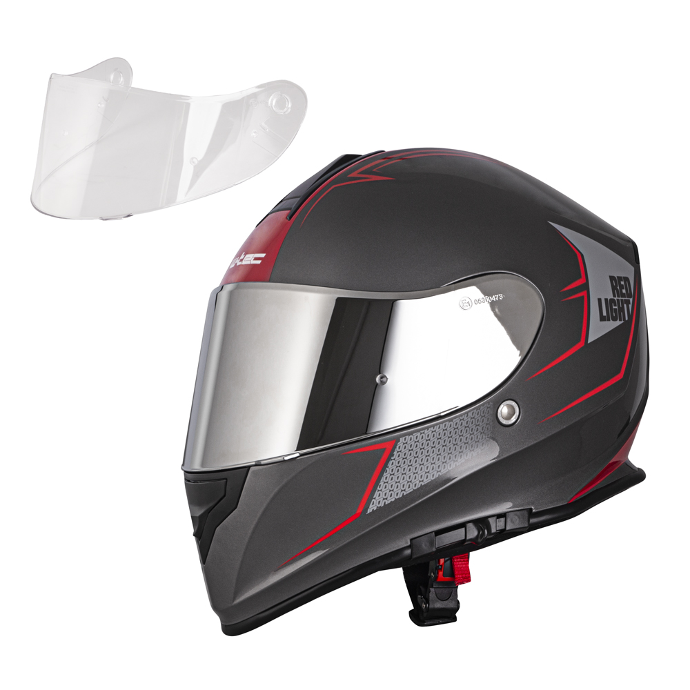 Moto helma W-TEC V127 Red Light  L (59-60).

Přilba se mimo jiné vyznačuje i nízkou hmotností 1380 g, aniž by tratila na úrovni bezpečnosti a pevnosti.


	homologace ECE R-22.05 (norma pro evropský trh)
	plexi odolné proti poškrábání, s přípravou pro Pinlock 30
	vnitřní zasouvací sluneční clona
	aerodynamická skořepina přilby z multikompozitového vlákna
	plně odnímatelné, měkké vnitřní polstrování, možnost praní
	odnímatelné a pratelné lícní vystýlky přilby
	bradový deflektor
	uzavíratelná ventilace v horní části
	zadní výstupní otvory ventilace
	lakovaný povrch odolný vůči UV záření
	jednoduše rozepínatelný podbradní řemínek
	rychlý systém odnímání hledí
	čiré plexi přímo na přilbě, druhé zrcadlové plexi součástí balení
	hmotnost: 1380 g