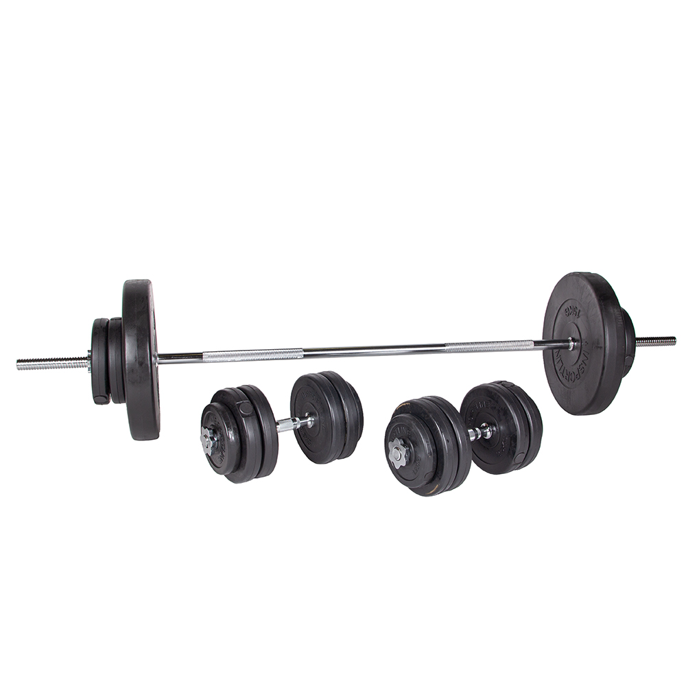 Cementový nakládací činkový set inSPORTline CEM 180+40 cm/30 mm 80kg