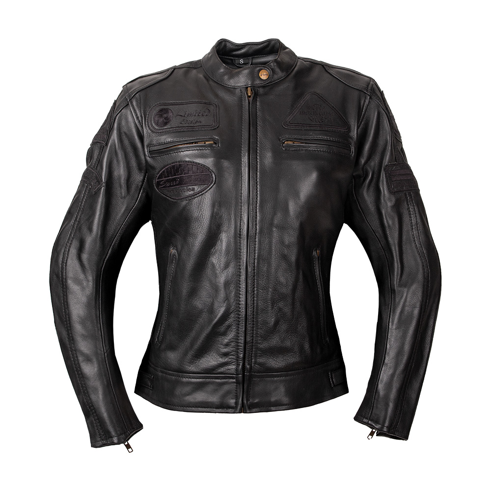 Dámská kožená moto bunda W-TEC Urban Noir Lady černá - 3XL