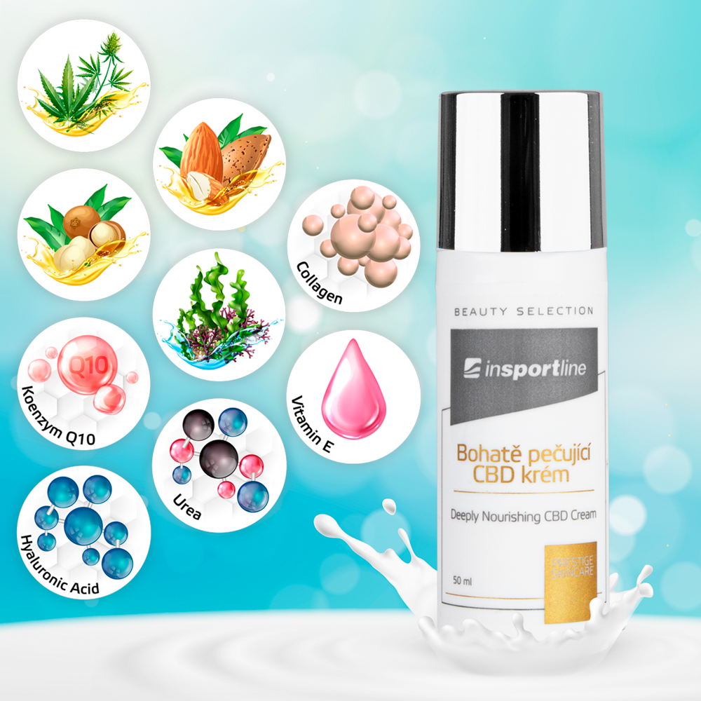 Bohatě pečující CBD krém inSPORTline 50 ml - Obrázek 5