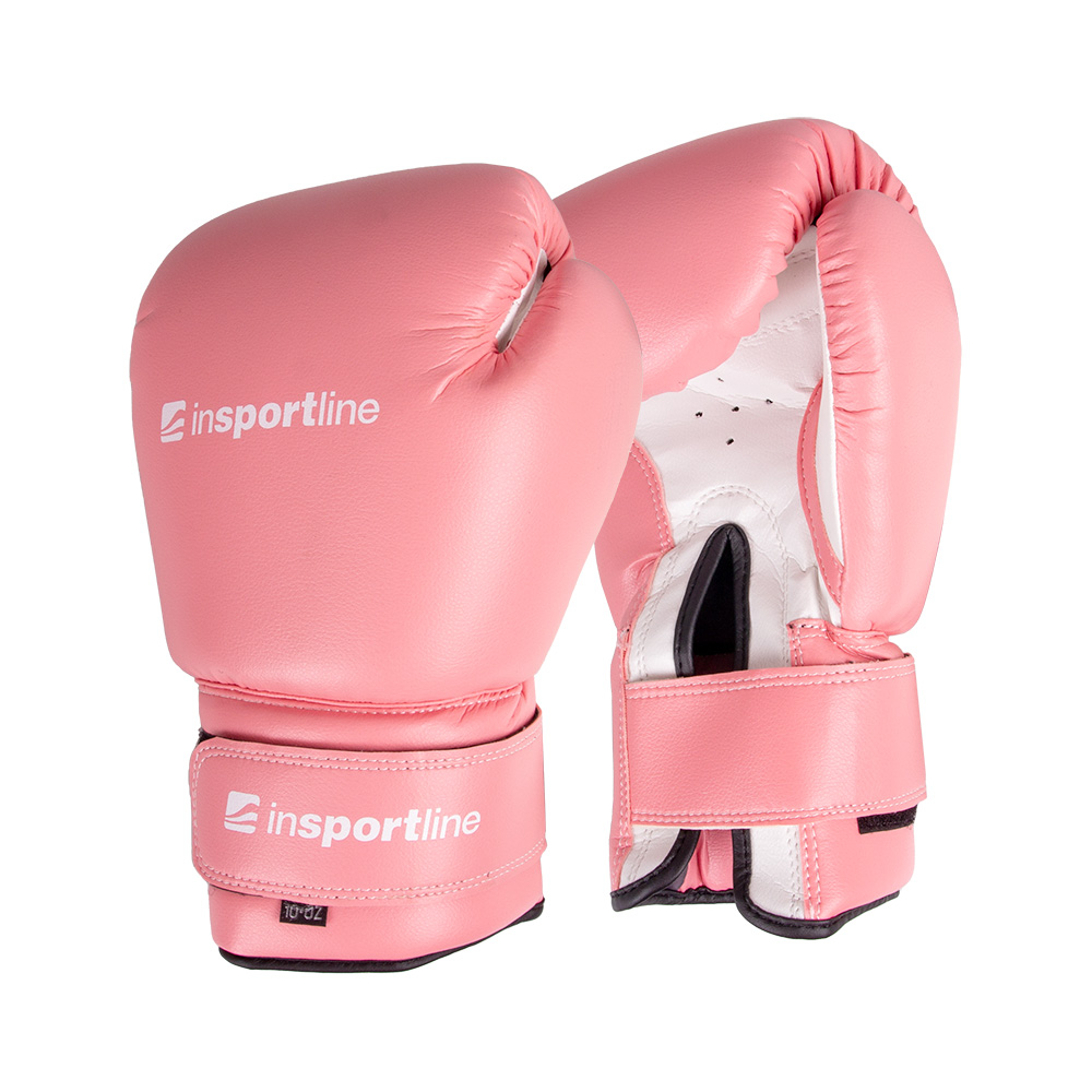Boxerské rukavice inSPORTline Ravna  růžovo-bílá  12oz