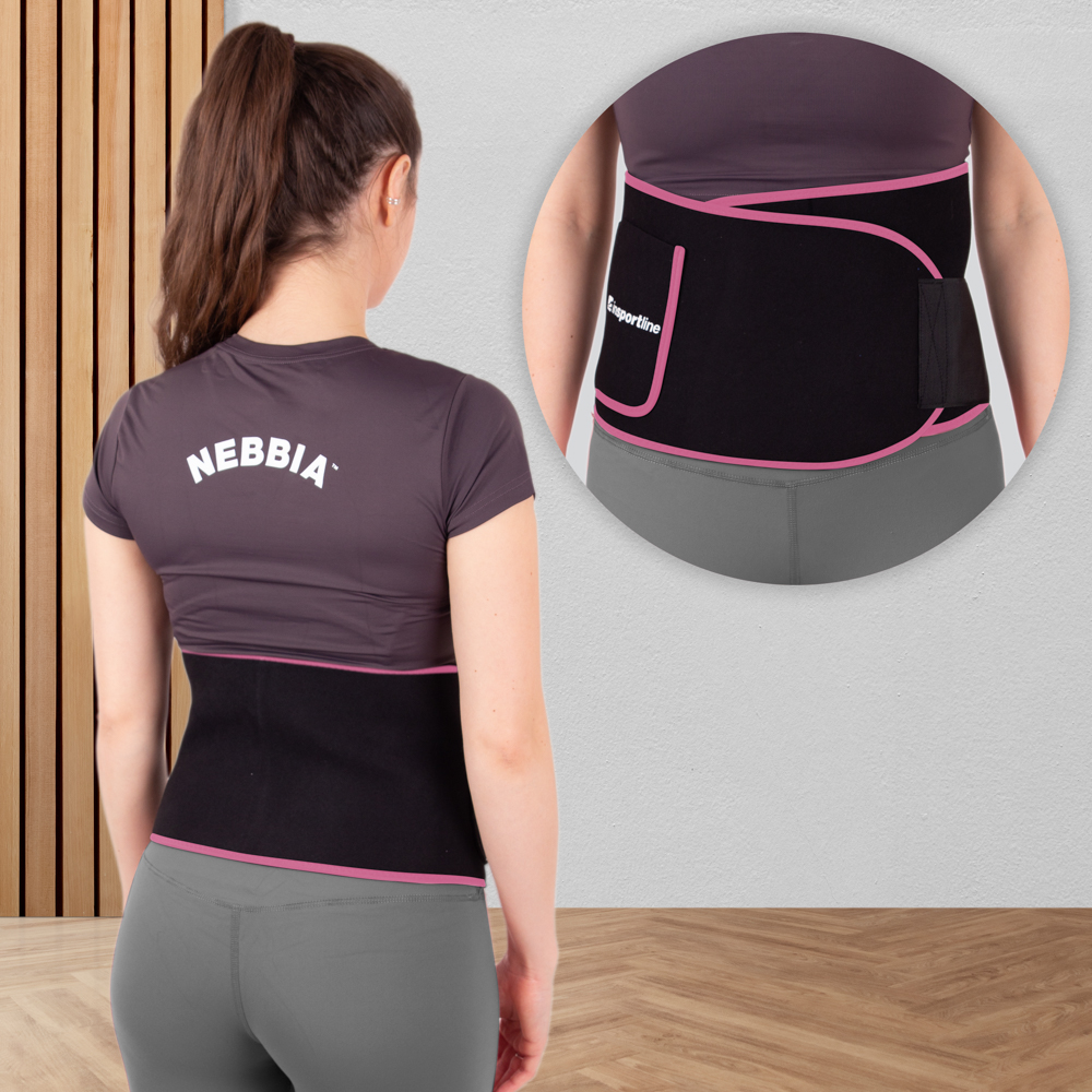 Neoprenový pás inSPORTline Waistpire s kapsičkou  S  růžová